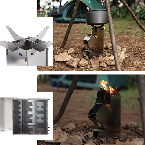 Outdoor wood burning stove - burning,