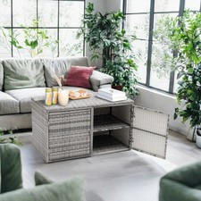 RATTAN PLASTIC GARDEN WICKER STORAGE BOX CUSHIONS WATERPROOF CHEST DECK SHED BOX