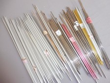 APPROX  100 -- SINGLE-- DOUBLE POINTED KNITTING NEEDLES--VINTAGE STEEL-ALUMINIUM