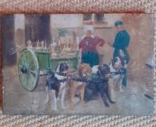 Painted Wooden Plaque Dog Cart