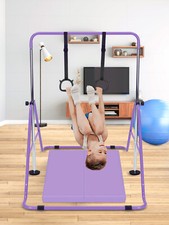 Adjustable Kid Gymnastics Bar Training Kip Bar With Grips Wristbands Ground Nail