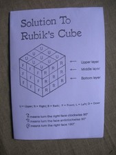 Solution to Rubik's Cube 3 x 3