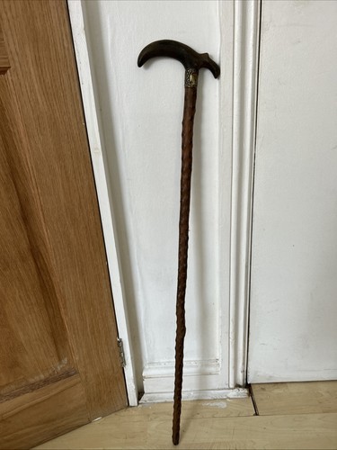 Antique horn walking stick - antique,