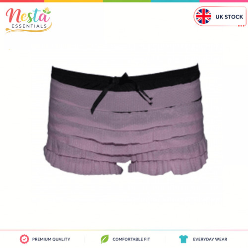 Black pink ruffle knickers - black,