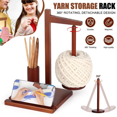 Rotatable wooden yarn holder - yarn,