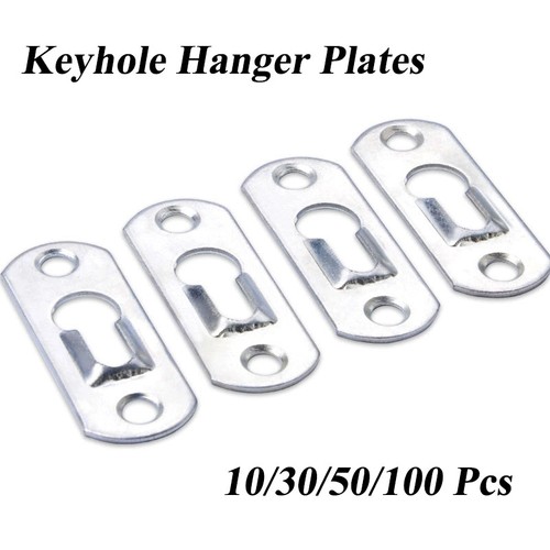Silver keyhole hanger plate - keyhole,