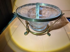 vintage crackle glass bowl in