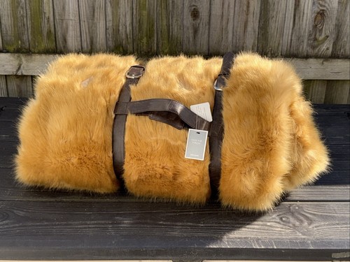 Golden brown faux fur - faux,