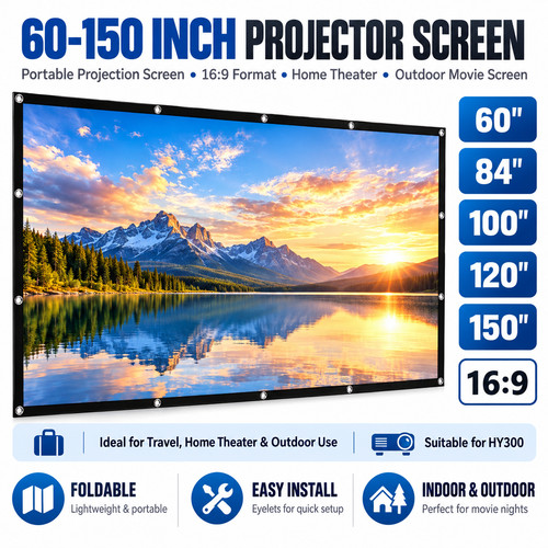 150 projector screen - 60"-150", hd