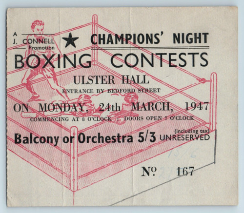 1947 boxing ticket - 1947, belfast