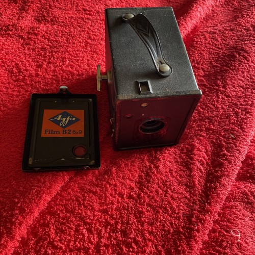 Antique agfa tin box camera - box,