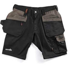 Scruffs Worker Plus Work Shorts Black - Multiple Pockets Cargo Short 28-40