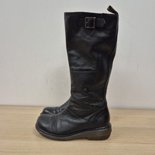 Dr Martens Vintage Viola Knee High Black Soft Leather Zip Tall Boots Uk 6 Eu 39