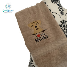 RIDGEBACK DOG TOWEL - PERSONALISED - FLANNEL/ HAND TOWEL/ BATH TOWEL