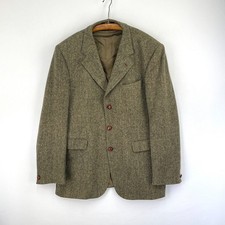 Barbour Donegal Tweed Jacket Mens 42R Brown Wool Country Hacking Sports Blazer