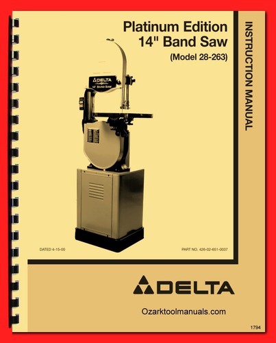 Delta platinum band saw - 14",