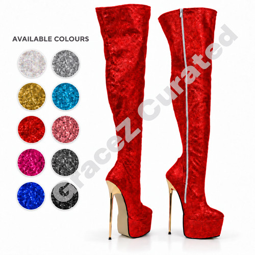 22cm metal stiletto glitter - metal,