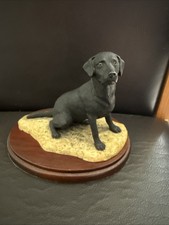 Border Fine Arts Black Labrador Sitting Dog Figurine. Made In Scotland. Vintage