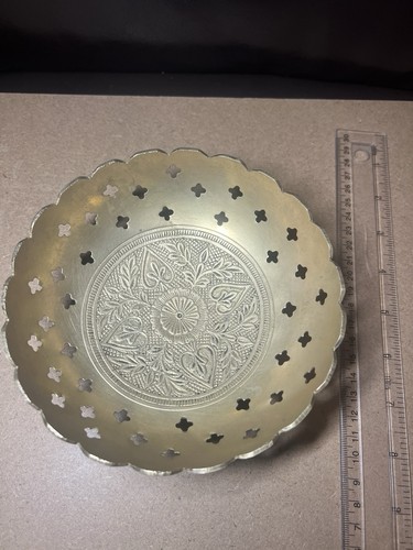 Floral embossed brass - brass, trinket