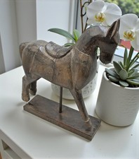 Vintage Wooden Horse Figurine