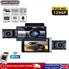 Wifi Dash Cam Pro Car Camera Recorder 3-Lens Front Rear HD 1296P 3"IPS screen UK