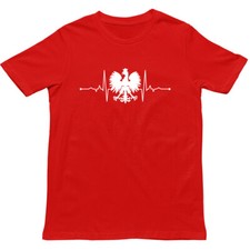 Polish Eagle Heartbeat T Shirt,Poland Heritage Unisex Tee,Polska Pride Apparel
