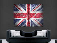 UNION JACK BRITISH FLAG VINTAGE WORN LOOK HUGE  POSTER ART  PRINT LARGE GIANT