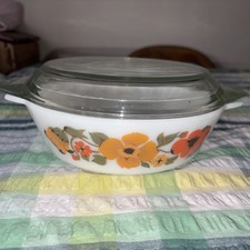 Vintage Pyrex Ingrid Nasturtium 1978 Casserole Dish Lid Orange Flowers  509