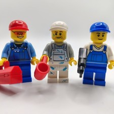 Lego City 3x Painter Decorator Carpenter etc Overalls and Accessories