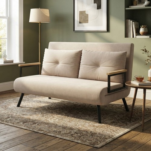 Velvet seater sofa bed - velvet,