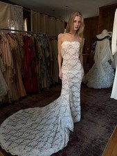 elegant lace strapless bridal