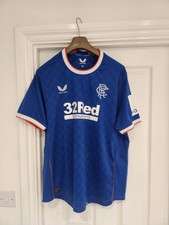 Official GLASGOW RANGERS FC Home Shirt 2022-2023. Size 3XL. Castore. 32 Red.