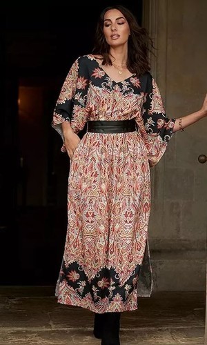 Together border print kimono - together,