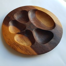 African Blackwood Wooden Serving Bowl Tray native hardwood 23cm handcrafted