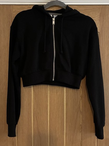 Black cropped zipped - black,