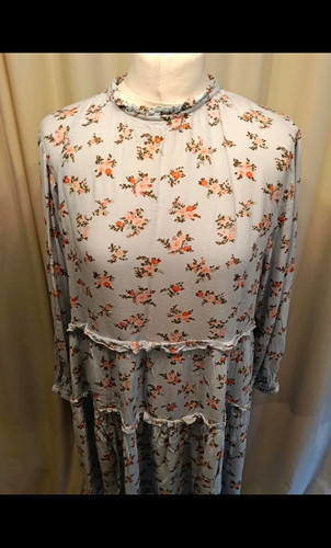 Zara blue floral chiffon - zara,