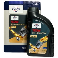 Fuchs Titan GT1 Longlife IV 0W-20 Engine Oil 6 Ltrs VW 508 00 509 00 Porsche C20