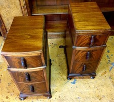 Quality Pair Of Large Mahogany Art Deco  Bedside Tables Chests Cabinets 1930s 