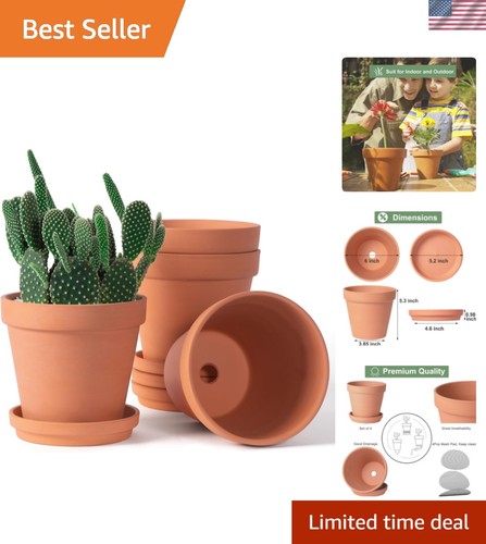 Inch terracotta clay pots - terracotta, &