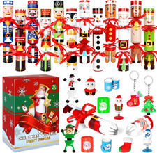 Christmas Cracker Kit, 12 Pieces Toy Box Cracker for Xmas with Cracker Hat Jest 