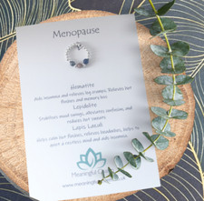 Sterling Silver Menopause Ring Headache Relief Gemstone Healing Crystal Stretch