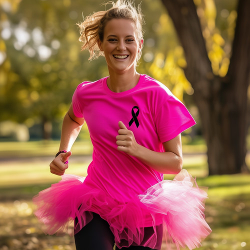 Ladies cancer ribbon shirt - ladies,