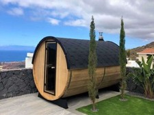 Outdoor barrel sauna