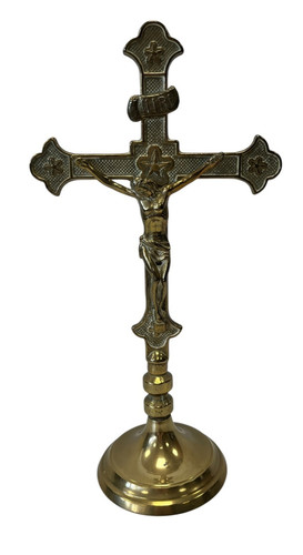 Vintage brass crucifix - brass, cross