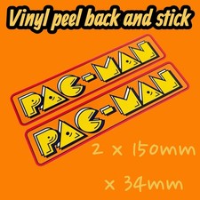 Pacman PAC Man X2 Classic 1980's Logo Vinyl Sticker Decal Arcade Gaming Machine