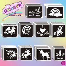 50 Unicorn Glitter Tattoo