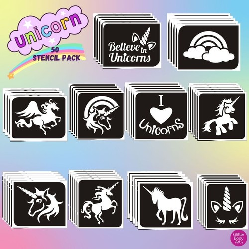 Unicorn glitter tattoo - glitter,