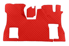 Red eco leather floor mats - red,