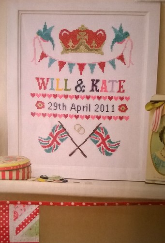 Royal wedding sampler cross - wedding,
