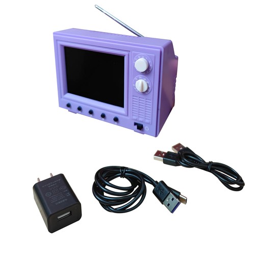 Mini retro television w - 1:12,